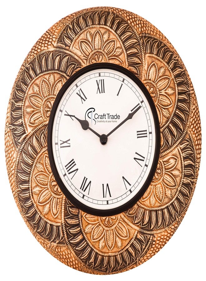 Craft Trade Wall Clock for Bedroom Roman Dial Silent Movement Decorative Roman Dial Vintage Wall Clock for Home Office Hall and Living Room - 12 Inches - Image 1